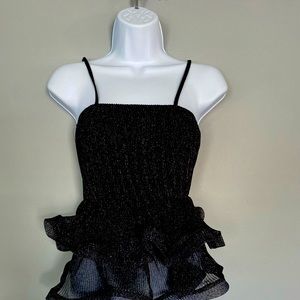 Tutu top black with sliver sparkling lining